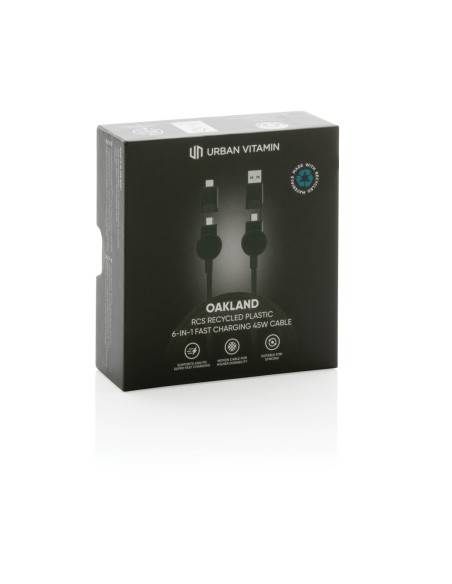 Cavo di ricarica veloce 60W Oakland 6in1, 1,2m rplastica RCS Cavo di ricarica veloce 60W Oakland 6in1, 1,2m rplastica RCS